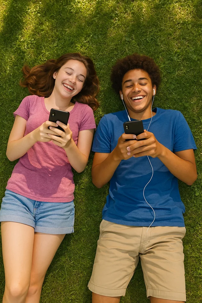 Two students studying